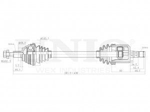 Привод в сборе передний левый CVJ-10029 UNIO