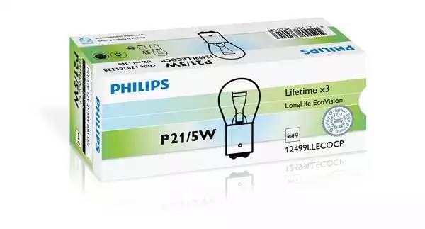 Лампа 12V P21/5W BAY15d Long Life Eco Vision PHILIPS 12499LLECOCP PHILIPS