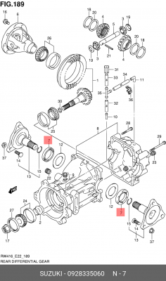 Сальник SUZUKI редуктора заднего моста левый/правый OE 09283-35060 SUZUKI