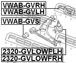 Опора шаровая передняя нижняя левая AUDI A3 04-13 2320-GVLOWFLH 2320-GVLOWFLH FEBEST