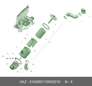 Крышка УАЗ-3163 фильтра воздушного (ОАО УАЗ) 316000110902010 UAZ UAZ