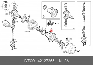 болт колесный! перед/задн. M22x1.5x102/93/40\Iveco 42127265 IVECO