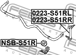 Тяга стабилизатора 0223-S51RR 0223-S51RR FEBEST