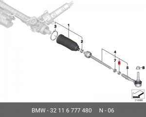 Кольцо BMW 5 (E60,E61) упорное рейки рулевой OE 32 11 6 777 480 BMW