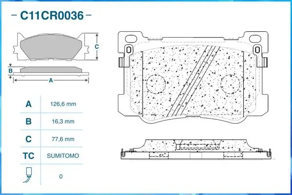 Тормозные колодки передние Low Metallic C11CR0036 C11CR0036 CWORKS