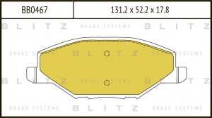 Колодки тормозные дисковые передние VW Polo 11-SKODA Fabia/Rapid 11- BB0467 BB0467 BLITZ