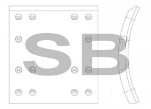 Накладка тормозной колодки HYUNDAI HD370 передней (F1) (шир.178мм,14отв.) SANGSI SL206 SANGSIN