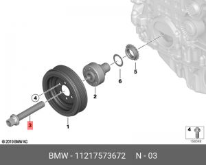 болт!\ BMW 11 21 7 573 672 BMW