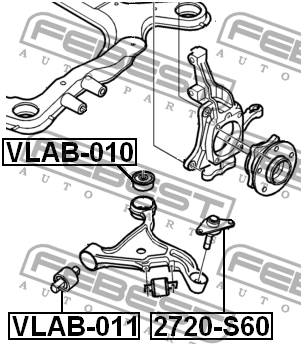 Сайлентблок рычага задний VOLVO S60/S80 VLAB-010 VLAB-010 FEBEST