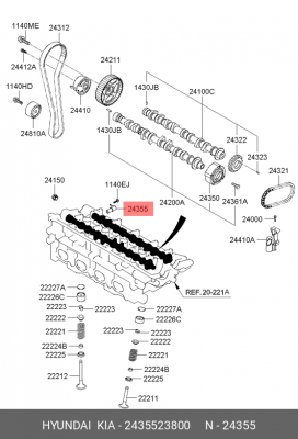 Клапан HYUNDAI Elantra (06-) контроля давления масла OE 24355-23800 HYUNDAI KIA