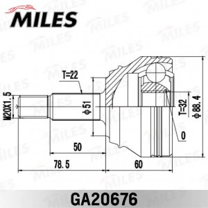 ШРУС наружный CHERY AMULET GA20676 GA20676 MILES