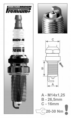 Свеча зажигания IRIDIUM Premium + P3 ER15YIR1 (1621) P3 BRISK