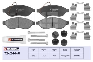 Торм. колодки дисковые передн. Citroen Jumper II 06- Fiat Ducato III 06- Peugeot M2624468 MARSHALL