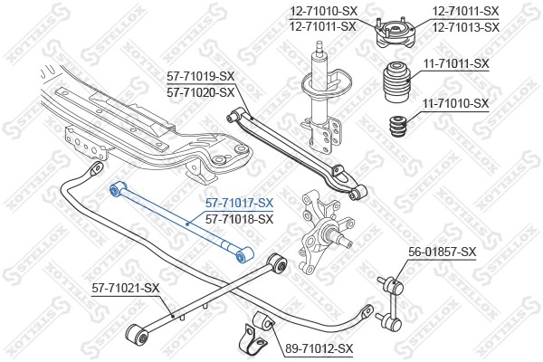 рычаг задней подвески левый!\ Mazda 626 GE all 91-97/MX-6 GE all 99> 57-71017-SX STELLOX
