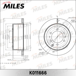Диск тормозной задний D335мм. TOYOTA LAND CRUISER J80 4.2-4.5 90-97 (TRW DF3184) K011666 MILES
