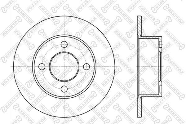 диск тормозной задний!\ Audi 80/90/100 1.6-1.9TD 86> 6020-4723-SX STELLOX