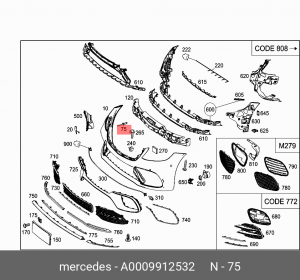 КЛЕПКА 0009912532 A 000 991 25 32 MERCEDES BENZ