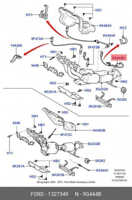 Ford Europe,Датчик кислородный Re Lh 1327549 1327549 FORD