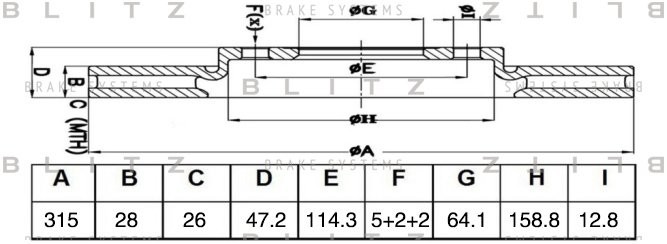 Диск тормозной BS0497 BLITZ