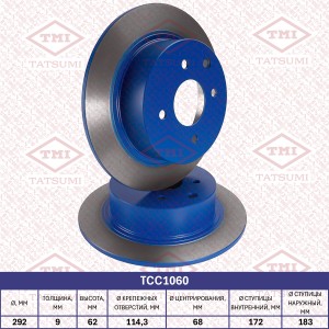 Диск тормозной задний NISSAN Tiida 07- TCC1060 TCC1060 TATSUMI