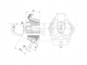Опора КПП RMP-15098 UNIO