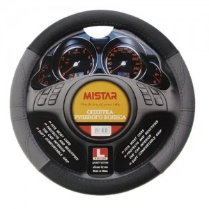Оплетка руля (L) 39-41см черно-серая MISTAR MIS17STW19GYL MISTAR