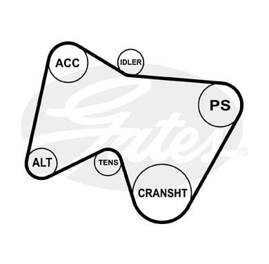 Ремень приводной поликлиновой 5PK1590 GATES 5-PK-1590 GATES