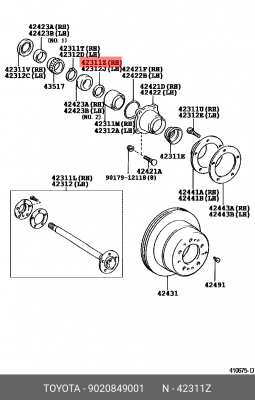 шайба задней ступицы!\ Toyota Land Cruiser 5.7i 08-21 90208-49001 TOYOTA