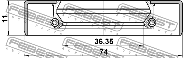 Сальник привода (39X74X11) 95GDS-39741111R 95GDS-39741111R FEBEST