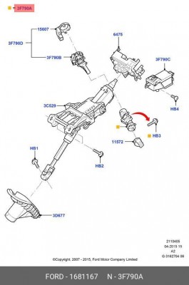 ЗАМОК РУЛЕВОЙ КОЛОНКИ 1681167 1681167 FORD
