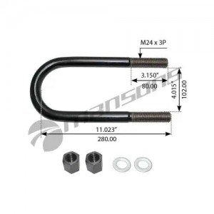 Стремянка рессоры M24*3.0-B1001-101/270...280 HD76 VD B179M24A120 BPW; 300.108 MANSONS