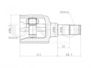 ШРУС внутренний левый CVJ-30092 UNIO