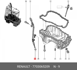 уплотнитель масляного щупа!\ Renault 7703065209 RENAULT
