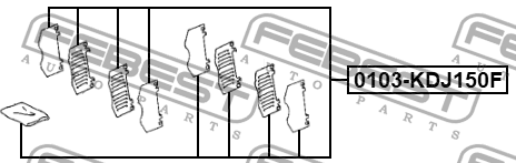 Комплект монтажный для дисковых колодок TOYOTA LAND CRUISER PRADO 120 2002-2010  0103-KDJ150F FEBEST