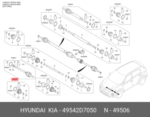 Пыльник 49542-D7050 49542D7050 HYUNDAI KIA
