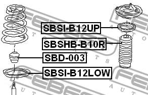 Проставка пружины нижняя SUBARU IMPREZA G11 2000-2007 SBSI-B12LOW SBSI-B12LOW FEBEST