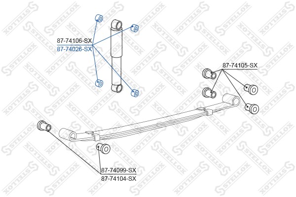 сайлентблок зад. продол. рычага!\ Nissan Patrol Y60 all 87-97 87-74026-SX STELLOX