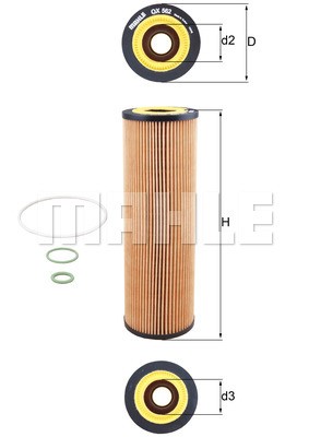 Фильтр масляный OX562D OX562D MAHLE KNECHT