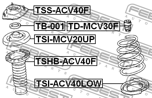 Опора амортизатора TSS-ACV40F TSS-ACV40F FEBEST