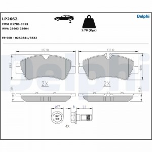 Колодки тормозные FORD Transit (14-) задние (4шт.) DELPHI LP2662 DELPHI