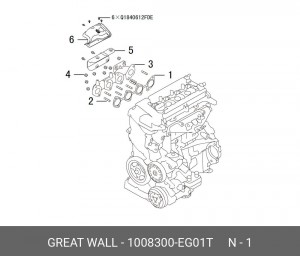 Прокладка коллектора GREAT WALL Hover H6 выпускного OE 1008300-EG01T GREAT WALL