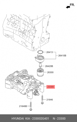 Вал HYUNDAI Santa Fe (15-) (2.4) KIA Sorento (15-) (2.4) балансировочный в сборе 233002G401 HYUNDAI KIA