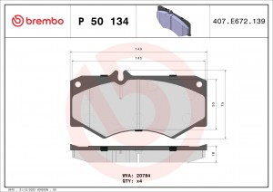 P50134 колодки дисковые! передние\ MB 207D-510D 77-94 P50134 BREMBO