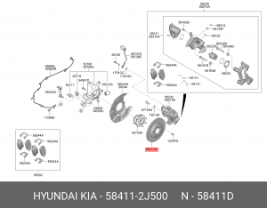 Диск тормозной KIA Mohave (20-) задний (1шт.) OE 584112J500 HYUNDAI KIA