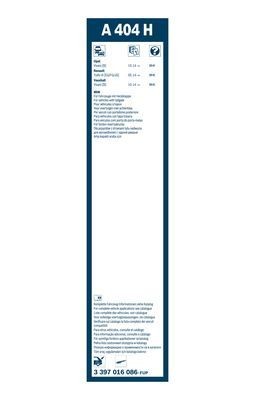 Щетка стеклоочистителя RENAULT OPEL задняя BOSCH 3 397 016 086 BOSCH