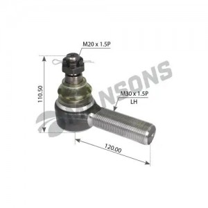 Наконечник рулевой тяги левый M30x1.5  M20x1.5  L=118 mm 700.257 MANSONS