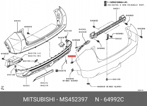 Клипса MITSUBISHI OE MS452397 MITSUBISHI