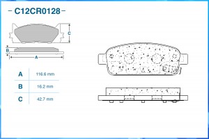 Тормозные колодки задние Low Metallic C12CR0128 C12CR0128 CWORKS