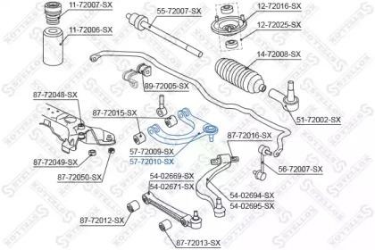 рычаг верхний правый!\ Mitsubishi Eclipse D32A all 95> 57-72010A-SX STELLOX