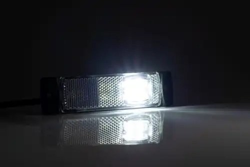 фонарь габаритный! белый прямоуг. LED 130x32 с проводом 0.5м\ FT018BLED FRISTOM
